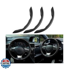 Mandark 3PCS Carbon Fiber Car Steering Wheel Cover, Anti-Skid Leather Vehicle