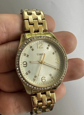 Timex Damen Armbanduhr Indiglo Gold Edelstahl