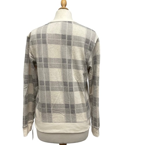 Calvin Klein Plaid Long Sleeve Sleepwear Top Beige XS - Picture 5 of 12