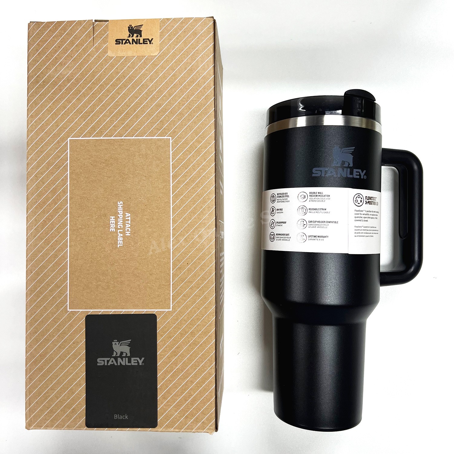 Travel Tumbler Cup Straw Lid Insulated Black