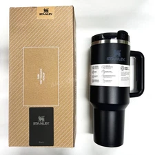 40OZ Stainless Steel Water Bottle Travel Tumbler Cup Straw Lid Insulated Black