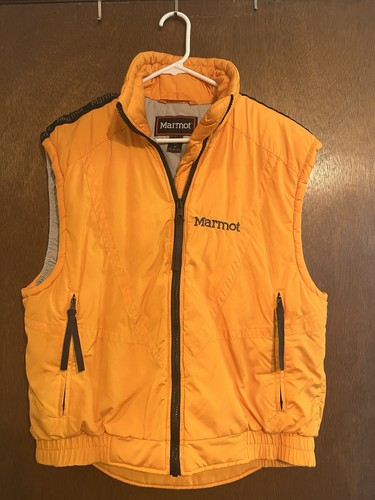 Marmot, Marmot Polarguard Vintage men’s puffer vest- Orange/Yellow- Size Medium
