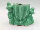 McCoy Cactus Cowboys Planter Mint Green Boho Southwestern 3-1/4" Tall