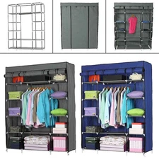 5 Layer Portable Wardrobe Storage Organizer Clothes Rack Shelves Closet Cabinet