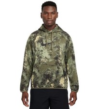 NWT Nike Men  s Therma-FIT Camo Pullover Hoodie Size Medium Oilgreen/black