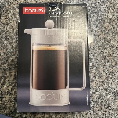 Bodum BEAN French Press Kaffeebereiter 1 Liter 8 Tassen weiss
