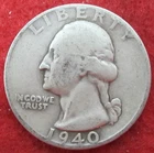 1940 D Washington Silver Quarter - Circulated - Actual Coin L854
