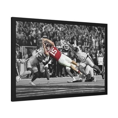 Fernando Mendoza Diving across goaline 4th down Poster, Championship 2026