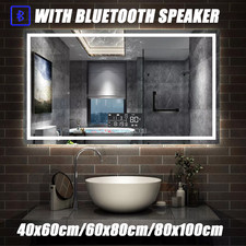 LED Bathroom Mirrors with Bluetooth Dimmable Lights Demister Motion Sensor