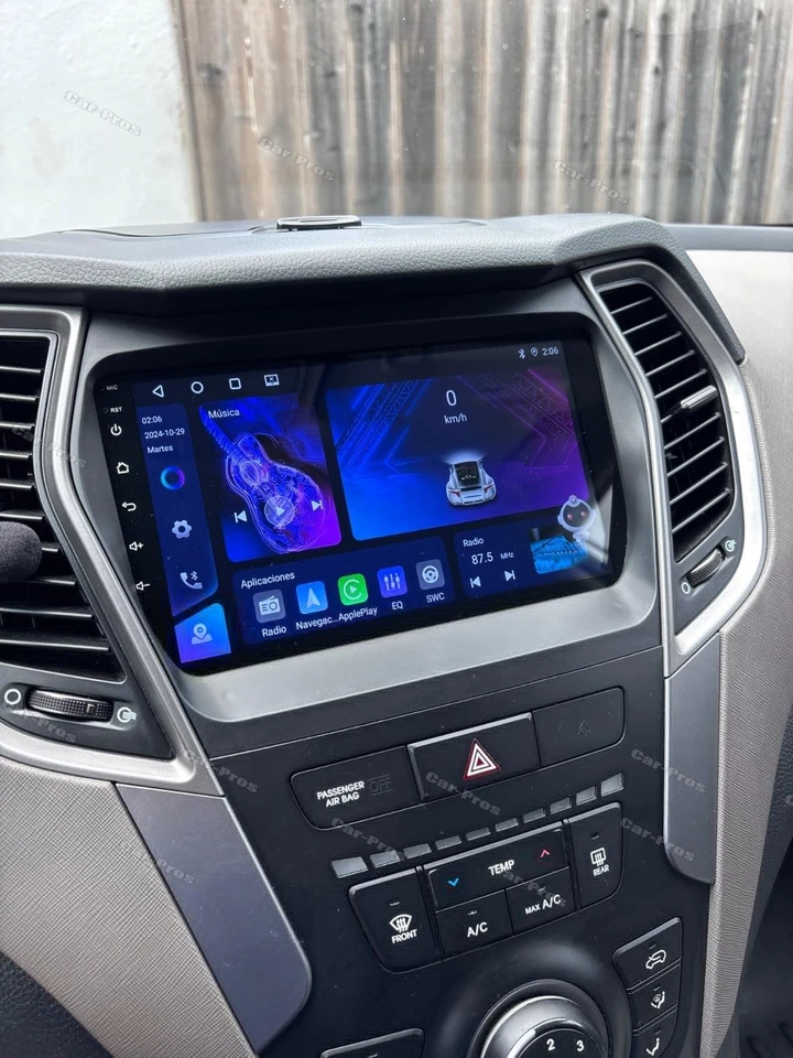 RADIO COCHE CARPLAY GPS ESTÉREO NAVEGACIÓN BT PARA HYUNDAI SANTA FE SPORT IX45 2013-2018 Foto 4 de 4