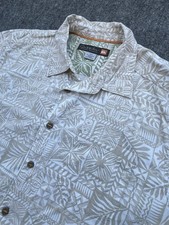 Quicksilver Watermen Hawaiian Button shirt Medium Multi Surf Reverse print New