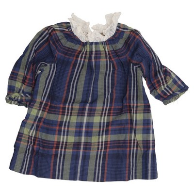 Bonpoint, Kleid, Größe: 68/74, Blau/Mehrfarbig, Baumwolle, Karo, Mädchen #cKz