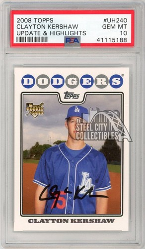 Clayton Kershaw 2008 Topps Update Rookie Card #UH240 PSA 10