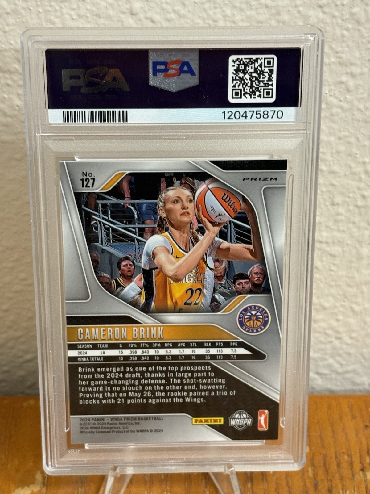 2024 PANINI PRIZM CAMERON BRINK WNBA ORANGE VELOCITY PSA 10 GEM MINT #127 ROOKIE view 2