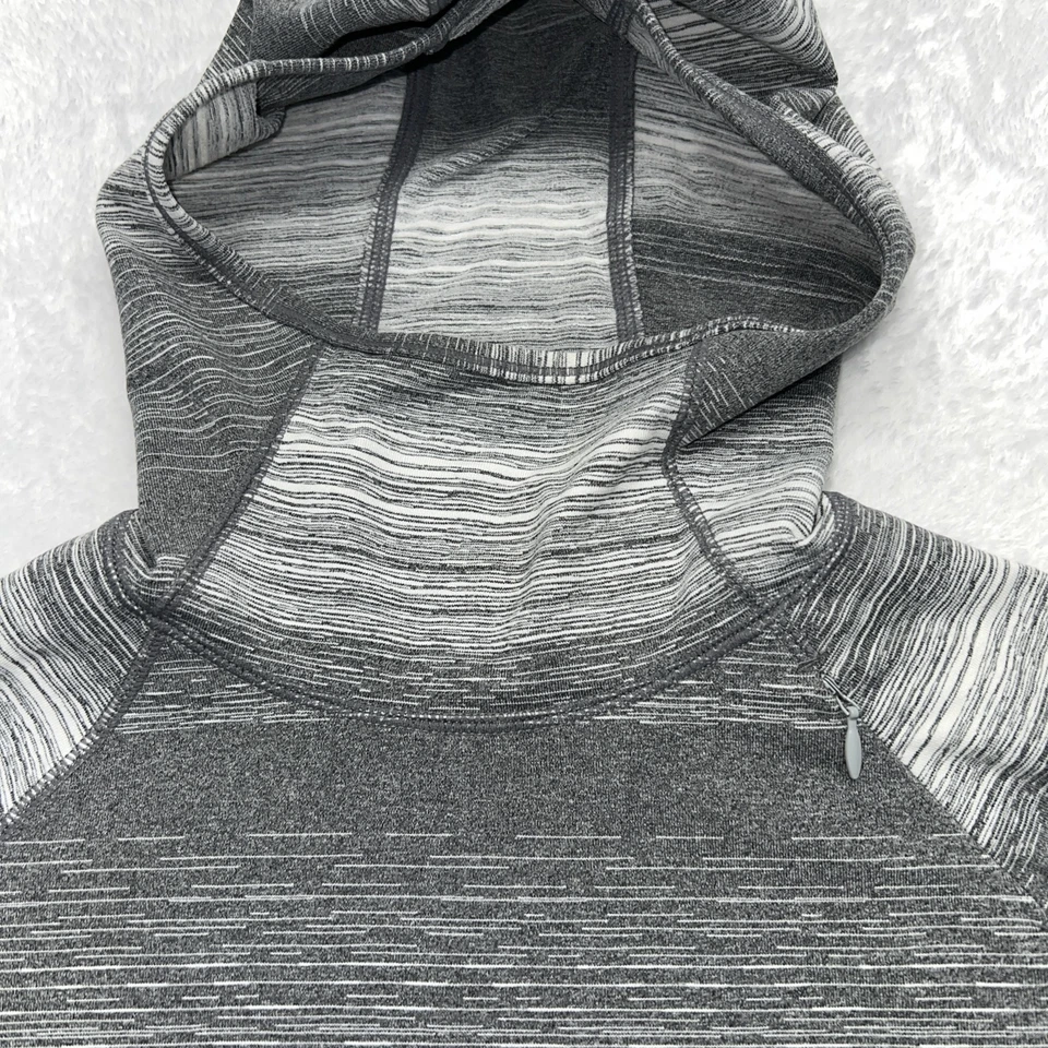 Pullover Marmot cuello alto con capucha manga larga para mujer S gris a rayas Foto 4 de 4