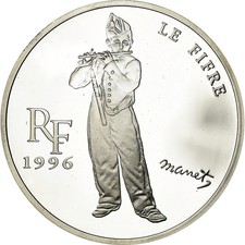 Monnaie, France, Manet - Le Fifre, 10 Francs-1.5 Euro, 1996, Paris, BE, FDC