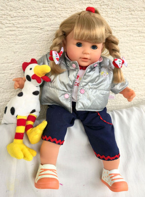 Corolle Puppe 36 cm Mädchen blond aus 2012 mit Corolle Kleidung und Gockelhahn