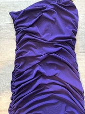 Women  s Fancy Gown Purple Mid Length Evening Dress One Strap