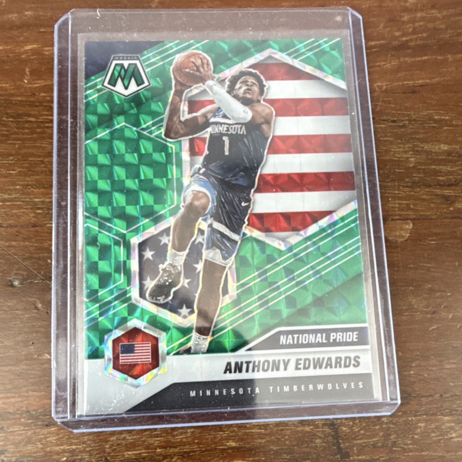 Panini 2020-21 Mosaic Green Mosaic Prizm Anthony Edwards #252 Timberwolves