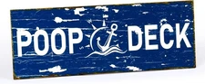 Nautical Decor Poop Deck Sign Wall Art Rustic Wood Bathroom Wall Decor Coastal