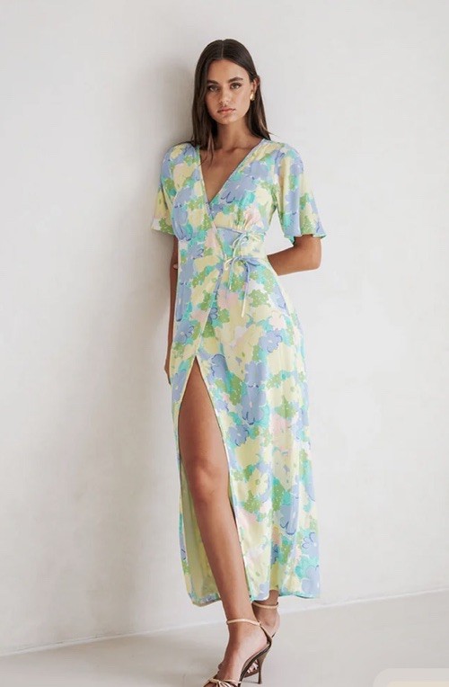 sabo dresses Backless Amie Mini Dress Falling from the neckline is a flattering A SABO Aquitaine Wrap Dress NEW