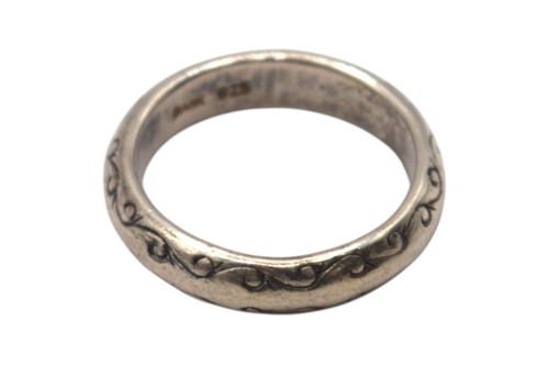 Vintage - Sterling Silver Ring – Size 8 – 5.42g .925 – BASK – Ornate Scroll Band - Picture 8 of 10