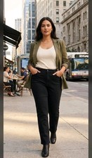 Buffalo David Bitton Alyssa Jeans Womens 8/29 High Rise Straight Leg Black 7700