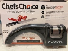 New Chef's Choice 464 Pronto Angle Diamond Hone 2 Stage Manual Knife Sharpener
