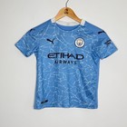 Manchester City 2020/21 Home Puma Aguero 10 Football Shirt 9-10Y Kids Blue