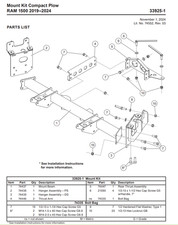 33925-1 Western Fisher Snowex Mount 2019-2024 Dodge Ram Rebel 1500 Compact Plow