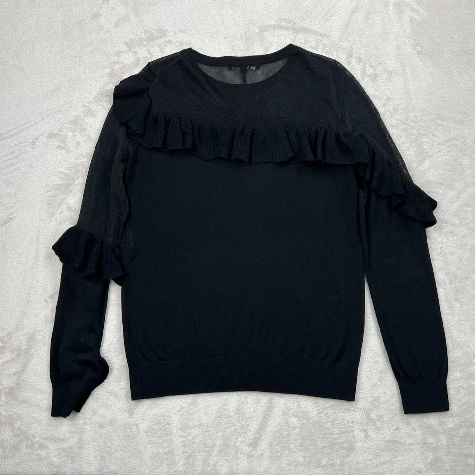 Top de malla de gasa con volantes Maje para mujer talla 2 Foto 2 de 4