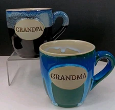 Burton+burton Grandma & Grandpa Stoneware Glazed Ceramic Mug Coffee Tea 18oz