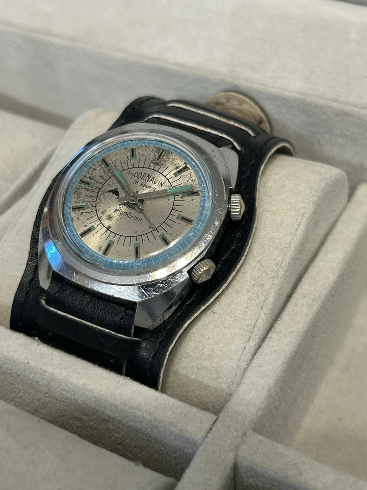 RELOJ PULSERA MECÁNICO CORNAVIN SHOCKBROOF ALARMA 34mm DE COLECCIÓN SUIZO HOMBRE Foto 3 de 4