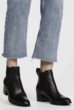 Rag  Bone Women  s Black Walker Pull On Leather Chelsea Ankle Bootie Size 6