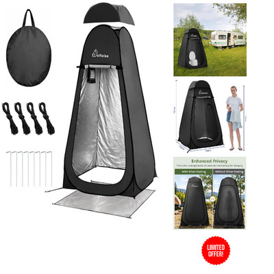 WolfWise Pop-Up Duschzelt mit UV-Schutz 50 Silberbeschichtet 1
