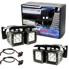 80w Cree Led Pods W Foglight Location Bracketwirings For 07-14 Chevy Silverado
