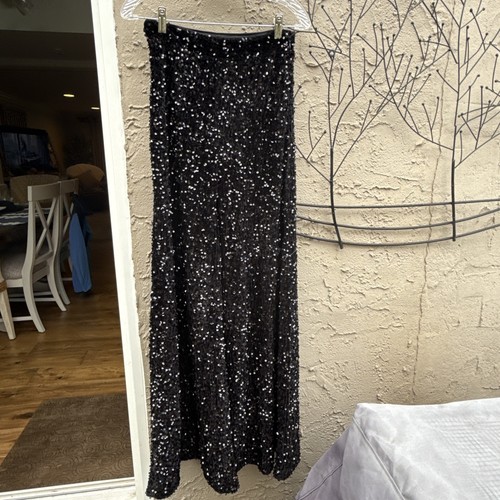 Feeniesty Pailletten Schlaghose Damen Disco Schlag weite Hippie Hose in Schwarz Sm - Bild 2 von 9