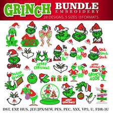Grinch Christmas Embroidery Bundle   27 Designs   5 Sizes   Instant Download