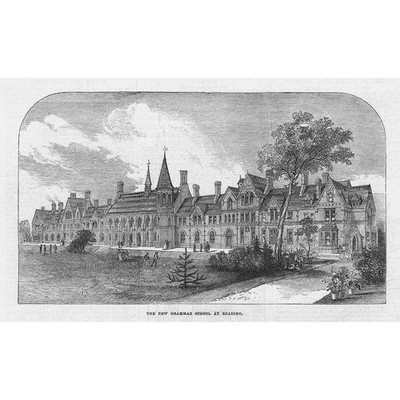 LESUNG Das neue Gymnasium - Antikdruck 1871