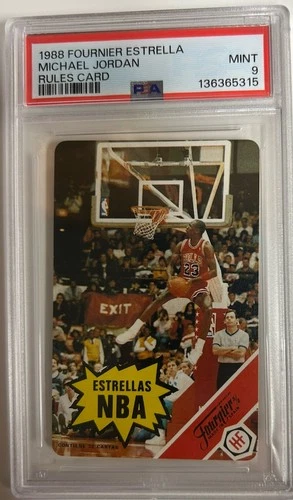 1988 Fournier Estrellas Rules Card PSA 9 Mint Michael Jordan Chicago Bulls  HOF