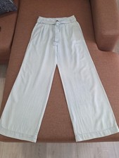 Indigo Rein Womens Wide Leg Pleated Palazzo High Waist Chambray long pants Sz S