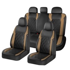 Car Seat Covers, Seat Covers Full Set, 5 Seats Automotive FullSet Black Gold