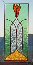 Bleiverglasung Fensterbild Jugendstil / Art Deco Glasmosaik in Tiffany