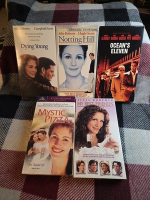 5 Vhs Lot Julia Roberts-Notting Hill,Dying Young,Ocean's Eleven,My Best + 1 More