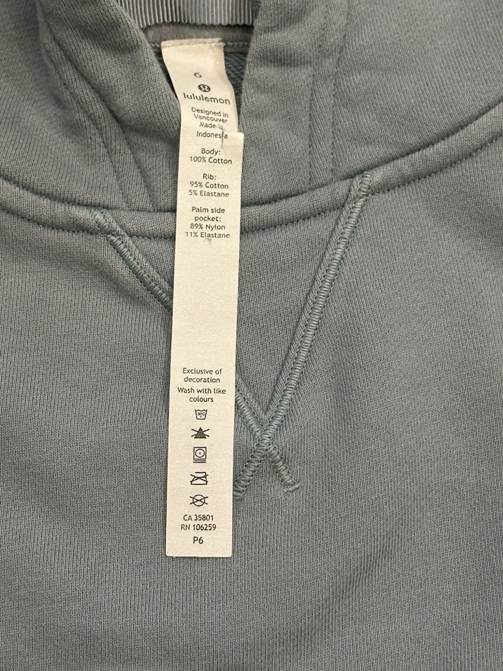 Sudadera con Capucha Lululemon All Yours Azul Fundido Para Mujer Talla 6 • Usada en Excelente Condición Foto 3 de 4