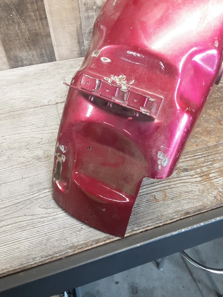 Harley Davidson Rear Back Wheel Rim Duck Tail Fender Red Pink Tail Light - Image 2 of 4