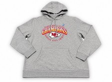 Kansas City Chiefs Fanatics Super Bowl LVIII Champion Hoodie Gray Size XL New