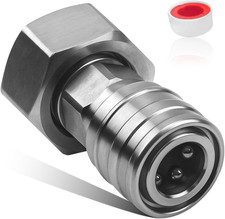 Stainless Steel Garden Hose to Pressure Washer Adapter, 3/4" GHT to 1/4" Quick C