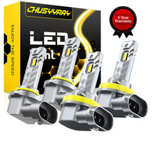 4x 9005 H11 Combo LED Headlight High Low Beam Bulbs Kit 6000K Super White Bright