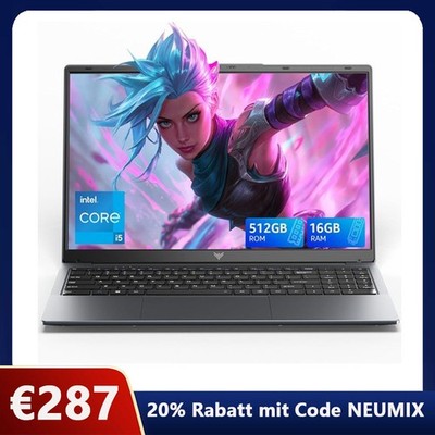 ACEMAGIC 15,6-Zoll-FHD Gaming Laptop Intel Core i5-12600H 16GB DDR4 512GB SSD BT
